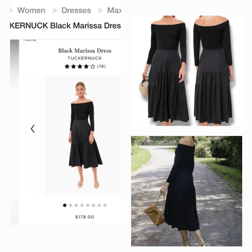 Tuckernuck Black Off-Shoulder Dress
